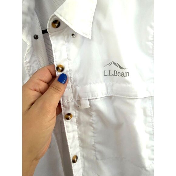 L.L. Bean White Tropicwear Sun Shirt Women's XS ☀️ - Picture 7 of 9